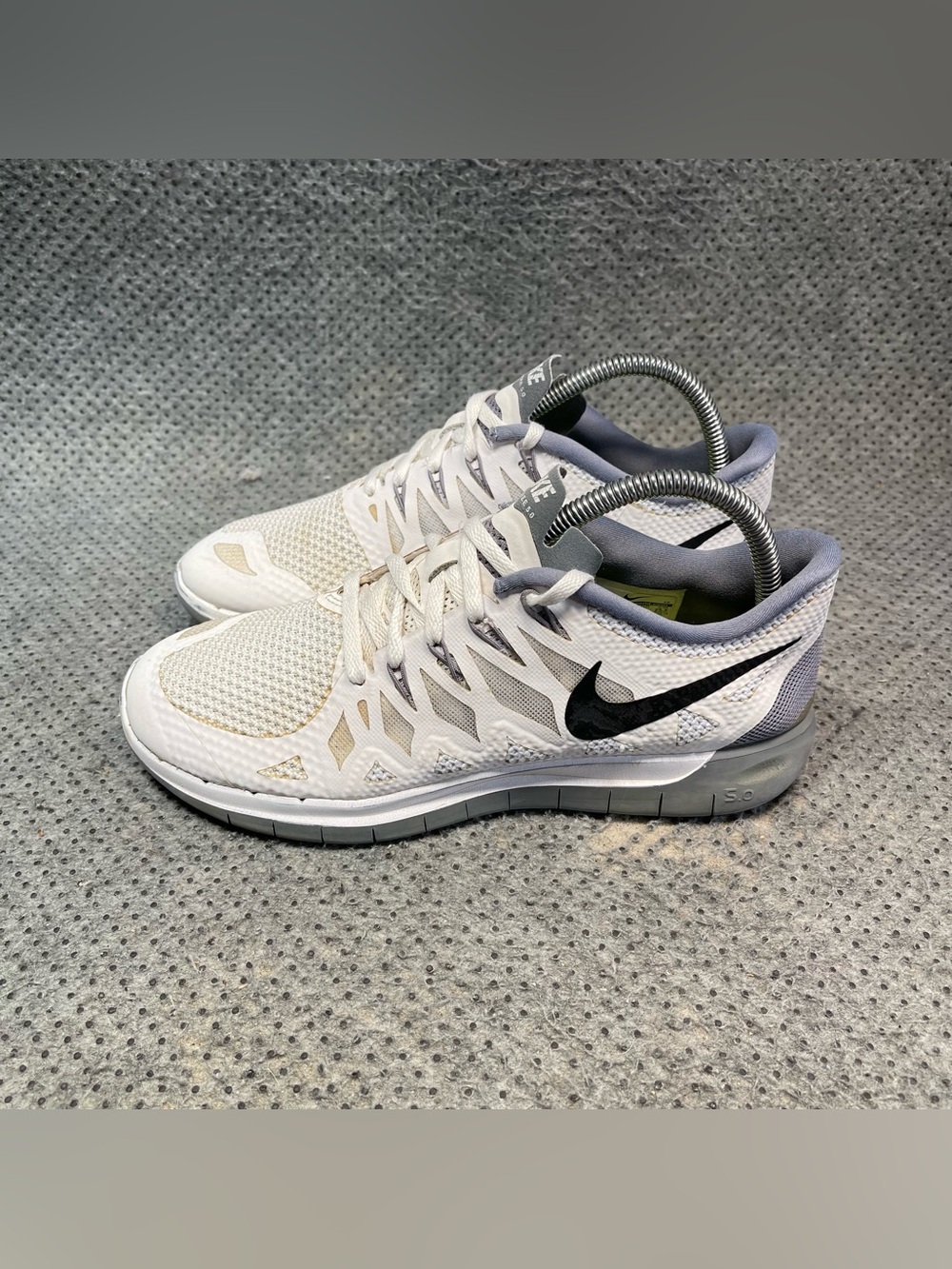 Nike Free 5.0 White Grey Running Shoes Size 8.5 Women’s